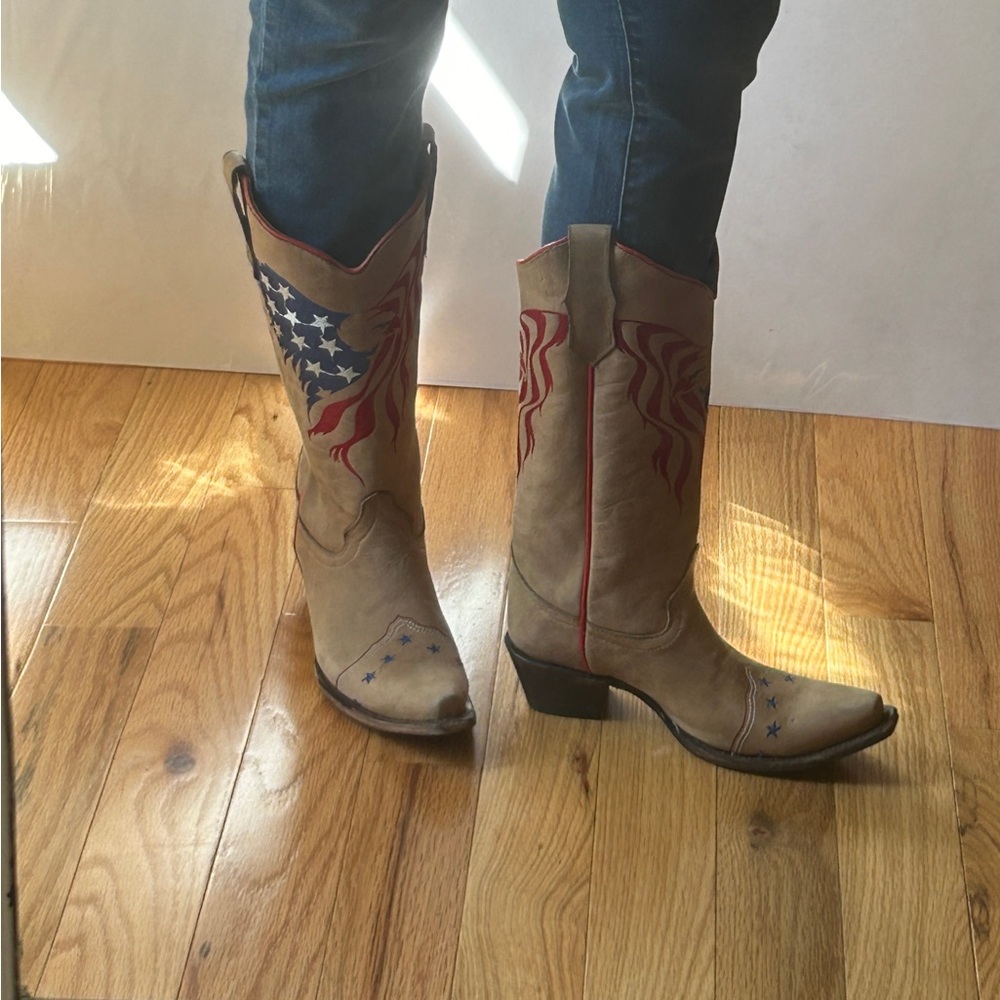 Circle G Eagle Flag Boots Size 7M - Picture 15 of 15